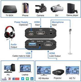 img 3 attached to 🎮 Захват игровой карты LAVKOW HDMI 4K 60 кадров в секунду с выходом петли - адаптер USB2.0 для потоковой передачи, видеоконференций и прямых трансляций - совместим с PS4/PS5/Nintendo Switch/OBS/DSLR