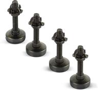 black furniture leveler kit: set of 4-3/8-16 non-skid leg levelers with t-nuts and jam nuts - black zinc 4 prong tnut логотип