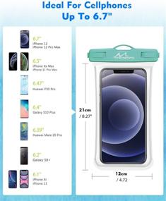 img 2 attached to 📱 MoKo Waterproof Phone Pouch 3-Pack: Underwater Phone Case Dry Bag for iPhone/Galaxy (7.5")