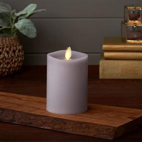 img 1 attached to 🕯️ Luminara Realistic Artificial Moving Flame Pillar Candle with Remote Control - LED Battery Operated Lights - Unscented & Remote Ready