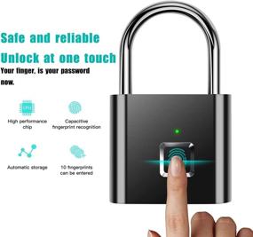 img 1 attached to 🔒 Fingerprint Padlock by AICase - Ultra Light One Touch Open Lock with USB Charging for Gym, Sports, School Locker, Fence, Suitcase, Bike - No App, No Bluetooth, No Trouble
