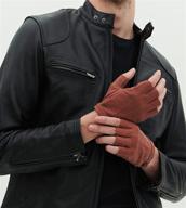 🧤 yiseven fingerless lambskin leather motorcycle accessories: stylish men's gloves & mittens logo