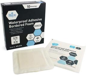 img 4 attached to ✨ Medpride 6'' X 6'' Foam Wound Dressing (10-Count) - Sterile, Waterproof Silicone Adhesive Border - Ideal for Home or Emergency Healing Support with Partial or Shallow Drainage Coverage - Gentle and Effective