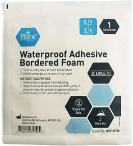 img 2 attached to ✨ Medpride 6'' X 6'' Foam Wound Dressing (10-Count) - Sterile, Waterproof Silicone Adhesive Border - Ideal for Home or Emergency Healing Support with Partial or Shallow Drainage Coverage - Gentle and Effective