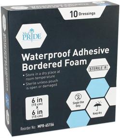 img 3 attached to ✨ Medpride 6'' X 6'' Foam Wound Dressing (10-Count) - Sterile, Waterproof Silicone Adhesive Border - Ideal for Home or Emergency Healing Support with Partial or Shallow Drainage Coverage - Gentle and Effective