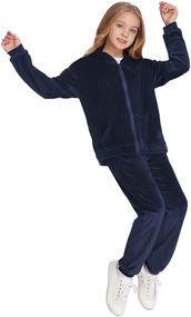 img 1 attached to 👧 Active Girls' Greatchy Sweatsuits Set: Sweatshirt, Sweatpants & Tracksuit Clothing