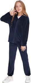 img 2 attached to 👧 Active Girls' Greatchy Sweatsuits Set: Sweatshirt, Sweatpants & Tracksuit Clothing