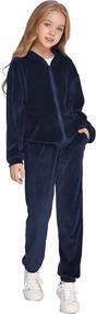 img 4 attached to 👧 Active Girls' Greatchy Sweatsuits Set: Sweatshirt, Sweatpants & Tracksuit Clothing