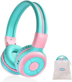 img 4 attached to 🎧 SIMOLIO Kids Bluetooth Headphones with MIC & Volume Control: Portable, Volume-Limited Kid Stereo Headset for Study, iPad, Tablet, Airplane - 15H Playtime, Foldable, with Portable Bag