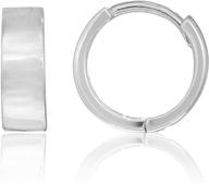 sterling silver square edge shiny huggie hoop earrings 3.8x11mm by ritastephens logo