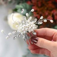 💎 cosydays pearl bride wedding hair comb - elegant rhinestone crystal bridal hair piece & accessories for women and girls (a-silver) logo