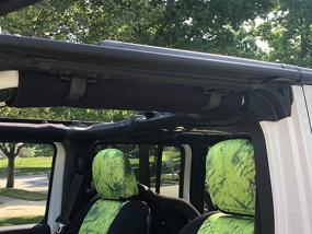 img 1 attached to 🚙 Neoprene Roll Bar Cover Padding for Jeep Wrangler JL Unlimited 4-Door JLU 2018-Present - Black
