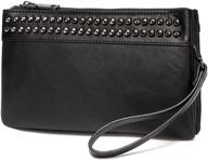👛 stylish wristlet clutch purses: vaschy sac large studs soft faux leather crossbody evening clutch wallet for women logo