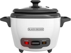 img 4 attached to Efficient and Convenient 3-Cup BLACK+DECKER Uncooked Rice Cooker in White