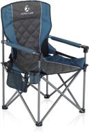 alpha camp oversized camping folding chair with padded quad armrests - heavy duty support up to 450 lbs, steel frame collapsible lawn chair with cup holder, quad lumbar back support chair - portable for outdoor activities логотип