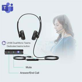 img 3 attached to 🎧 Yealink UH36 UH34 Wired USB Headset: Certified for Teams, Noise Cancelling, Stereo Mic - Ideal for PC, Laptop, and Microsoft Optimized Usage