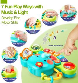 img 3 attached to HahaLand Детские игрушки 6-12 месяцев: музыкальный набор с подсветкой и 7 зонами активности - подарок для малышей 1 года девочкам и мальчикам - игрушки для младенцев 3-6 и 12-18 месяцев - игрушки для девочек 1-2 лет