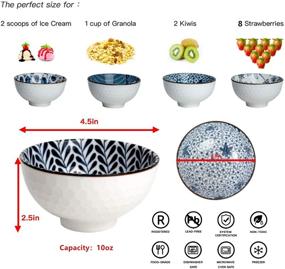 img 3 attached to 🍚 Swuut Japanese Ceramic Cereal Ounces: Elegant and Functional Breakfast Bowls