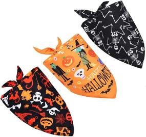 img 3 attached to Acronde Halloween Bandanas Triangle Washable