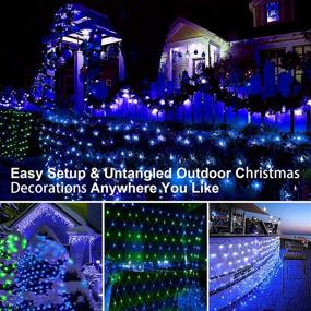 img 3 attached to 🌟 Waterproof Dual Color Net Lights with Remote Control - Easy Install, 11 Modes - 200 LED Outdoor Mesh Lights for Bushes, Christmas Holiday, Wedding, Party, Thanksgiving Decorations