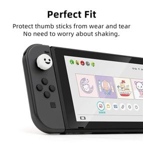 img 2 attached to 👻 4PCS Cute Ghost Thumb Grip Caps for Nintendo Switch / OLED / Switch Lite - Black & White, Soft Silicone Joystick Cover by GeekShare