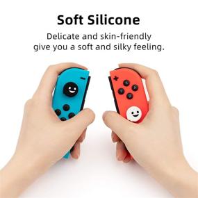 img 3 attached to 👻 4PCS Cute Ghost Thumb Grip Caps for Nintendo Switch / OLED / Switch Lite - Black & White, Soft Silicone Joystick Cover by GeekShare