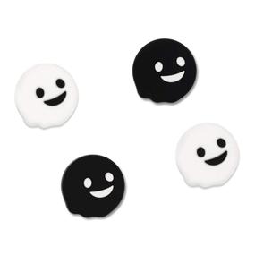 img 4 attached to 👻 4PCS Cute Ghost Thumb Grip Caps for Nintendo Switch / OLED / Switch Lite - Black & White, Soft Silicone Joystick Cover by GeekShare