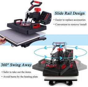 img 3 attached to 🎁 Digital 5-in-1 Combo Heat Press Machine with 360-Degree Swing, Multifunctional 12x15 Inch Transfer Press for T-Shirts, Mugs, Hats, Plates, and Caps