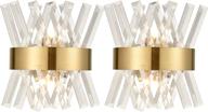 🌟 axiland mid-century modern brass wall sconce set with glass rods - 2-light contemporary lighting логотип