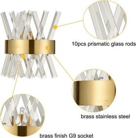 img 1 attached to 🌟 AXILAND Mid-Century Modern Brass Wall Sconce Set with Glass Rods - 2-Light Contemporary Lighting