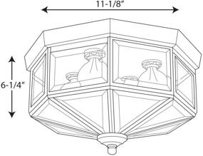 img 1 attached to 💡 Прогресс Освещение P5789-10: Стекло со скосом, близко к потолку, диаметр 12 дюймов x высота 7 дюймов, латунь - Впечатляющая потолочная люстра со временным дизайном.