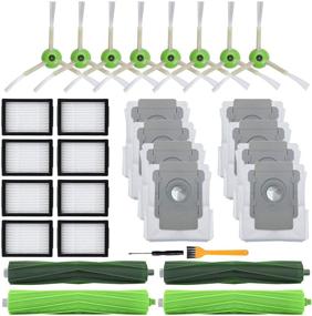 img 4 attached to 🧹 26-Piece Replacement Parts Kit for iRobot Roomba E5 E6 E7 i3(3150) i3+(3550) i4 i6 i6+(6550) i7(7150) i7+(7550) i8 i8+ Robot Vacuum Accessories - Includes 2 Sets of Roller Brushes, 8 Filters, 8 Side Brushes, and 8 Dust Bags