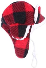 img 3 attached to 🎅 Classic Plaid Stock Show Pet Trapper Hat for Christmas Holiday Festival Costume, Cat and Dog Old-Fashioned Hat