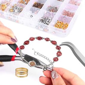 img 2 attached to 🔗 Hicdaw 2500Pcs Earring Hooks DIY Kit for Jewelry Making with Jump Rings, Earring Backs, Pliers, Tweezers, and Jump Ring Opener - Perfect for Jewelry Making and Earring Repair