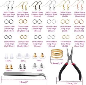 img 3 attached to 🔗 Hicdaw 2500Pcs Earring Hooks DIY Kit for Jewelry Making with Jump Rings, Earring Backs, Pliers, Tweezers, and Jump Ring Opener - Perfect for Jewelry Making and Earring Repair