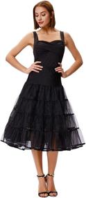 img 1 attached to 👗 GRACE KARIN Women's 50s Vintage Petticoat Crinoline Tutu Underskirts Tea Length: Elegant 30 inch Long Skirt for Retro Fashion Enthusiasts