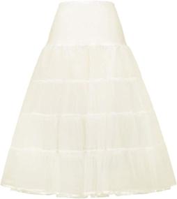 img 3 attached to 👗 GRACE KARIN Women's 50s Vintage Petticoat Crinoline Tutu Underskirts Tea Length: Elegant 30 inch Long Skirt for Retro Fashion Enthusiasts