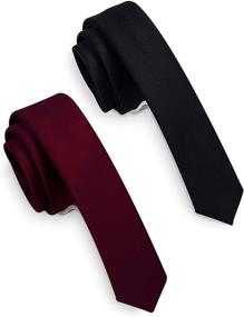 img 4 attached to GUSLESON Classic Skinny Necktie 0801 12: Must-Have Men's Accessories for a Timeless Look