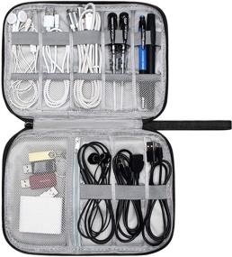img 4 attached to Переносной органайзер для электроники на поездку | Чехол для хранения кабелей и аксессуаров: провода, телефоны, зарядные устройства, флеш-накопители