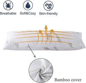 img 1 attached to ELNIDO QUEEN Body Pillow: Luxury Extra Firm Pillow for Adults with Removable Bamboo Cover – Breathable Cooling Support for Side Sleepers – 20x54 inch Long Pillow