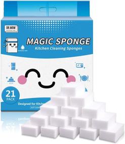 img 2 attached to Dr.WOW 21 Pack Extra Thick Magic Sponge - Best Price Melamine Sponge for Kitchen Air Fryers, Bathroom, Office - 2X Thicker, 2X Longer Lasting Cleaning Power - Effective Eraser Sponge