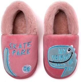 img 4 attached to 🦶 Mishansha Toddler House Slippers: Adorable Cartoon Animal Memory Foam Shoes for Warm and Cozy Little Feet