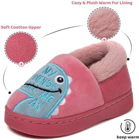 img 3 attached to 🦶 Mishansha Toddler House Slippers: Adorable Cartoon Animal Memory Foam Shoes for Warm and Cozy Little Feet