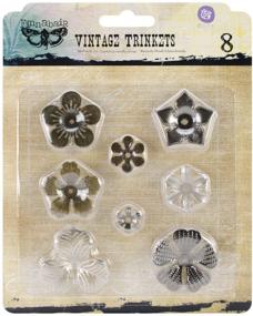 img 1 attached to 🌼 Prima Marketing Sunrise Sunset Mechanicals Metal Vintage Trinkets: Mini Flowers, 8/Pack - Beautifully Detailed Assorted Vintage Miniatures for Crafts and Decor