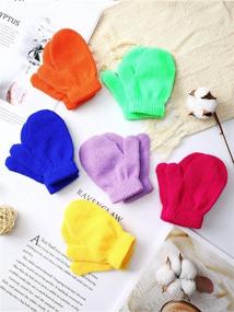 img 1 attached to 🧤 Boao 12 Pairs Stretch Knitted Full Finger Mittens Winter Warm Magic Gloves for Kids Supplies
