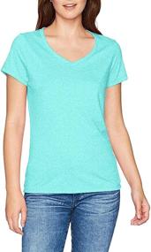 img 3 attached to Upgrade Your Wardrobe with Hanes Women's X-Temp V-Neck Tee - Short Sleeves & FreshIQ