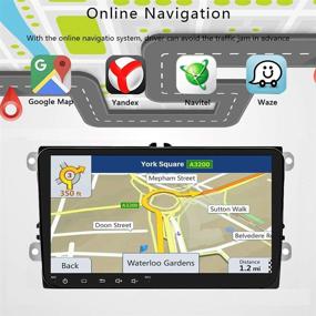 img 1 attached to 🚗 Podofo 9" Двойная Din автомобильная GPS-навигационная головная установка, сенсорный экран для VW Skoda Octavia Golf Touran Passat B6 Jetta Polo Tiguan, автомагнитола Android с Bluetooth, WiFi, поддержка камеры заднего вида