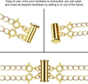 img 1 attached to 8 Set 4 Sizes Slide Tube Lock Necklace Spacer Clasp: Magnetic Connectors for Jewelry, 64 Pieces (Gold, Silver)