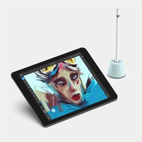 img 1 attached to 🖊️ NimbleStand Vertical Apple Pencil Holder by UPPERCASE Designs - Compatible with Sleeve or Grip (Mint)