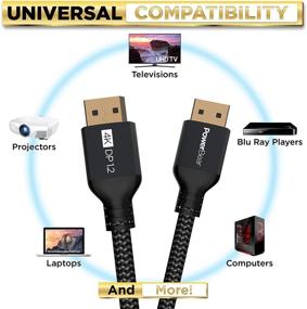 img 1 attached to 💪 PowerBear 4K DisplayPort Cable (10 Feet) – High-Speed for Gaming Monitor, Laptop, TV & PC - Nylon Braided, 4K 60Hz, 2K 165Hz, 2K 144Hz